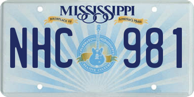 MS license plate NHC981