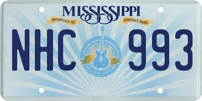 MS license plate NHC993