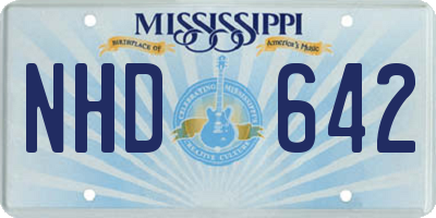 MS license plate NHD642