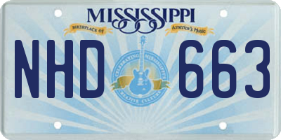 MS license plate NHD663