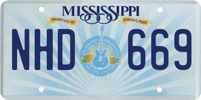 MS license plate NHD669
