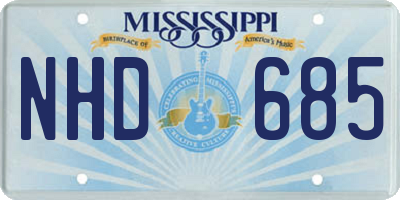MS license plate NHD685