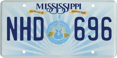 MS license plate NHD696