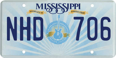 MS license plate NHD706