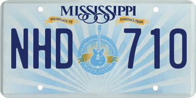MS license plate NHD710