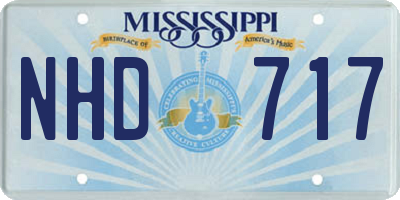 MS license plate NHD717