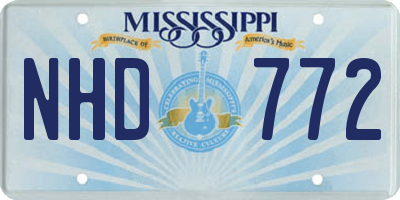MS license plate NHD772