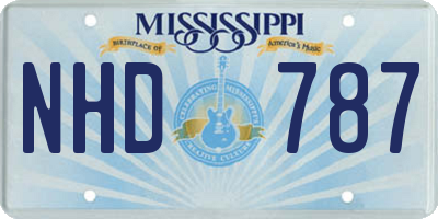 MS license plate NHD787