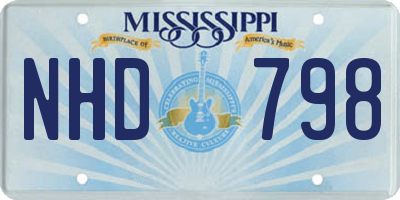 MS license plate NHD798