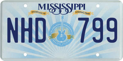MS license plate NHD799