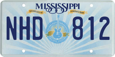 MS license plate NHD812