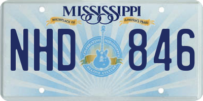 MS license plate NHD846