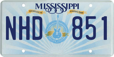 MS license plate NHD851