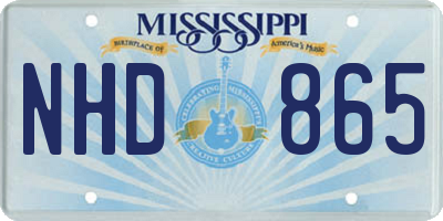 MS license plate NHD865
