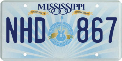 MS license plate NHD867
