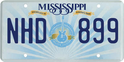 MS license plate NHD899