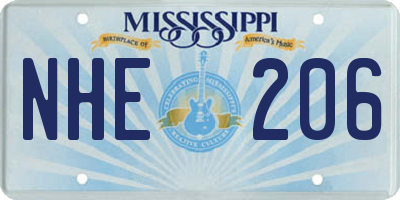 MS license plate NHE206