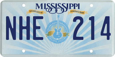 MS license plate NHE214