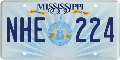 MS license plate NHE224