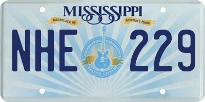 MS license plate NHE229