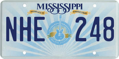 MS license plate NHE248