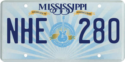 MS license plate NHE280