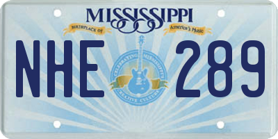 MS license plate NHE289