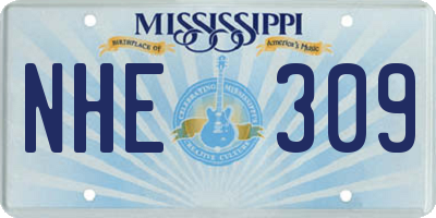 MS license plate NHE309