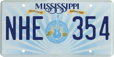 MS license plate NHE354