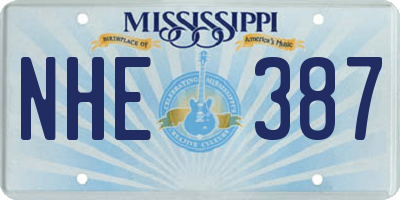 MS license plate NHE387