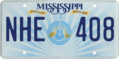 MS license plate NHE408