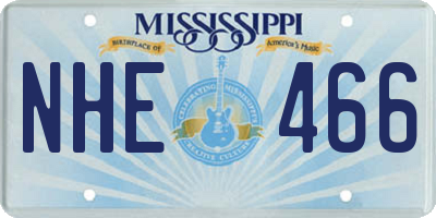 MS license plate NHE466