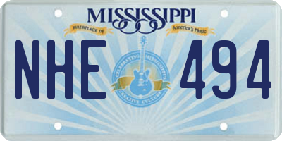 MS license plate NHE494