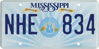 MS license plate NHE834