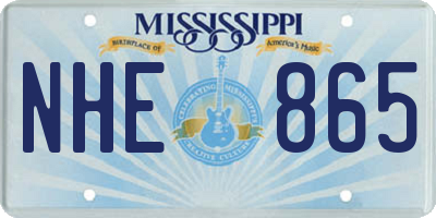 MS license plate NHE865