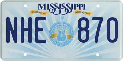MS license plate NHE870