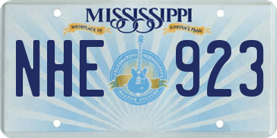 MS license plate NHE923