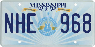 MS license plate NHE968