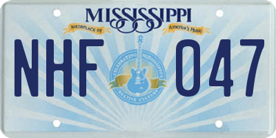 MS license plate NHF047