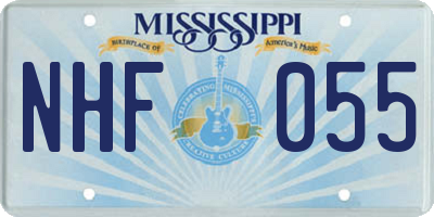 MS license plate NHF055
