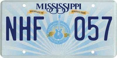 MS license plate NHF057