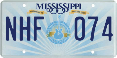 MS license plate NHF074