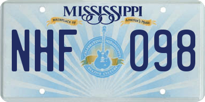 MS license plate NHF098