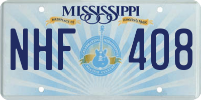 MS license plate NHF408