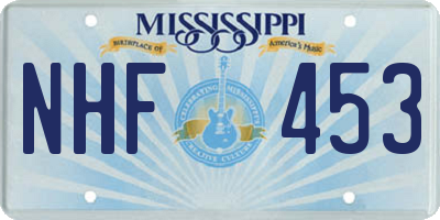 MS license plate NHF453