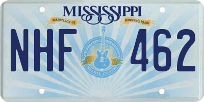 MS license plate NHF462