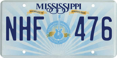 MS license plate NHF476