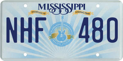 MS license plate NHF480