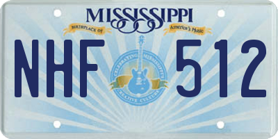 MS license plate NHF512