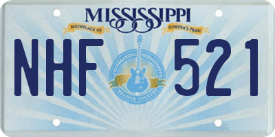 MS license plate NHF521